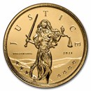 2021 Gibraltar 1 oz Gold Lady Justice BU
